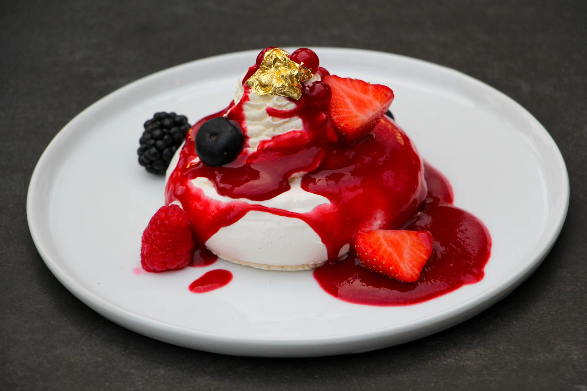 Pavlova with seasonal berries